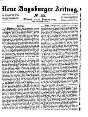 Neue Augsburger Zeitung Mittwoch 26. Dezember 1860