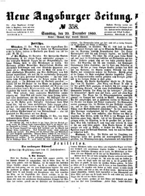 Neue Augsburger Zeitung Samstag 29. Dezember 1860