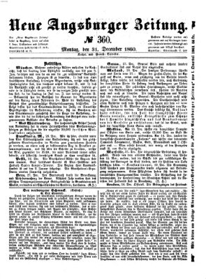 Neue Augsburger Zeitung Montag 31. Dezember 1860