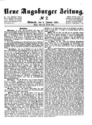 Neue Augsburger Zeitung Mittwoch 2. Januar 1861