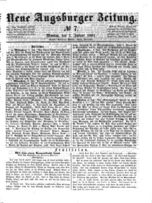 Neue Augsburger Zeitung Montag 7. Januar 1861