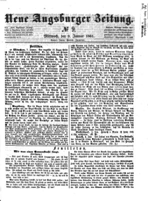 Neue Augsburger Zeitung Mittwoch 9. Januar 1861