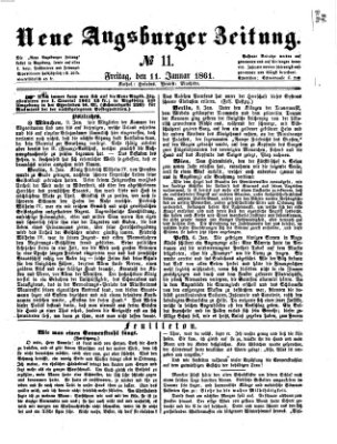 Neue Augsburger Zeitung Freitag 11. Januar 1861