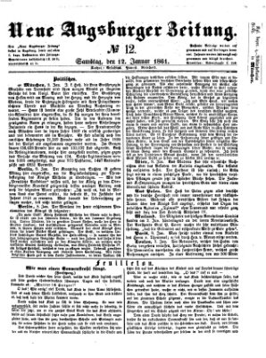 Neue Augsburger Zeitung Samstag 12. Januar 1861