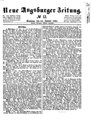 Neue Augsburger Zeitung Sonntag 13. Januar 1861