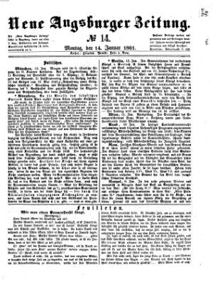 Neue Augsburger Zeitung Montag 14. Januar 1861