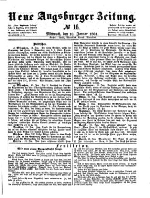 Neue Augsburger Zeitung Mittwoch 16. Januar 1861