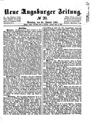 Neue Augsburger Zeitung Sonntag 20. Januar 1861