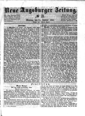 Neue Augsburger Zeitung Montag 21. Januar 1861