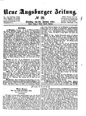 Neue Augsburger Zeitung Dienstag 29. Januar 1861