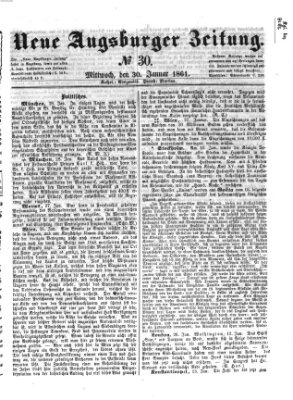 Neue Augsburger Zeitung Mittwoch 30. Januar 1861