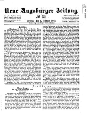 Neue Augsburger Zeitung Freitag 1. Februar 1861