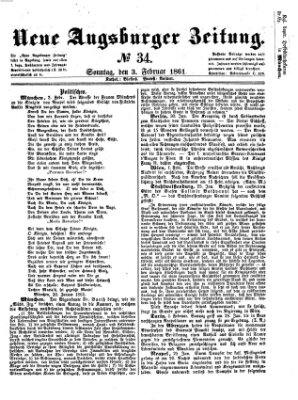 Neue Augsburger Zeitung Sonntag 3. Februar 1861