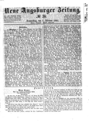 Neue Augsburger Zeitung Donnerstag 7. Februar 1861