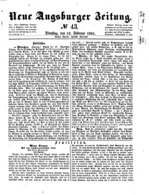 Neue Augsburger Zeitung Dienstag 12. Februar 1861