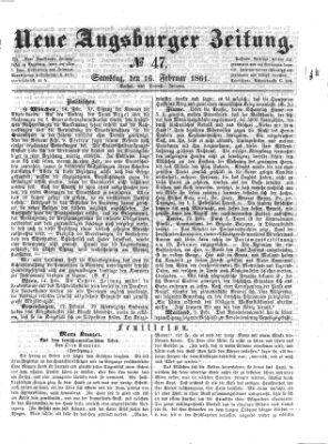 Neue Augsburger Zeitung Samstag 16. Februar 1861