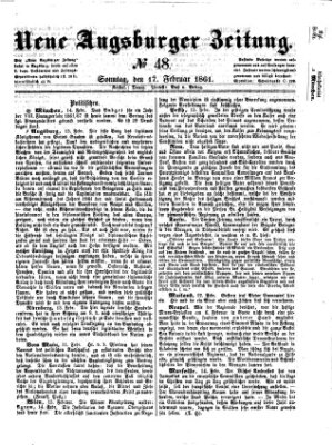 Neue Augsburger Zeitung Sonntag 17. Februar 1861