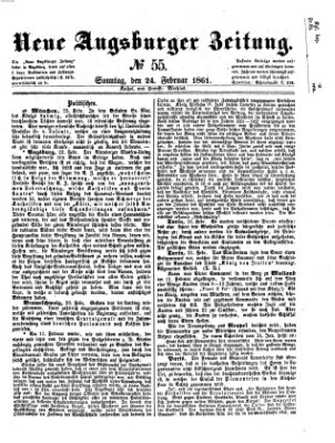 Neue Augsburger Zeitung Sonntag 24. Februar 1861