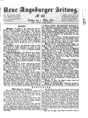 Neue Augsburger Zeitung Freitag 1. März 1861