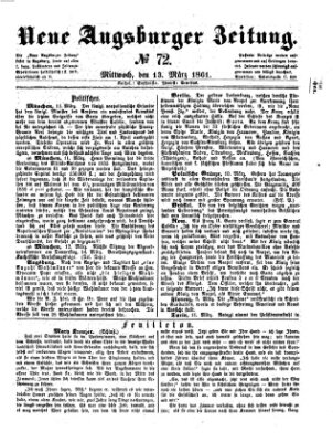 Neue Augsburger Zeitung Mittwoch 13. März 1861