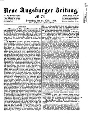 Neue Augsburger Zeitung Donnerstag 14. März 1861