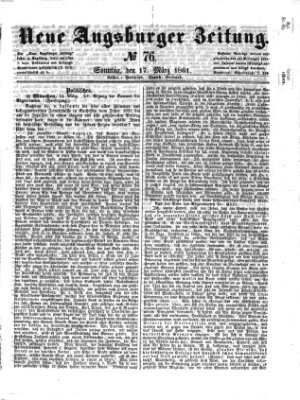 Neue Augsburger Zeitung Sonntag 17. März 1861