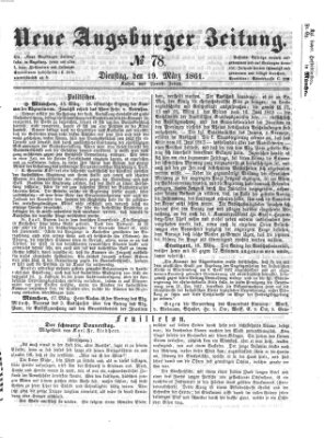 Neue Augsburger Zeitung Dienstag 19. März 1861