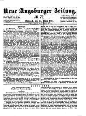 Neue Augsburger Zeitung Mittwoch 20. März 1861