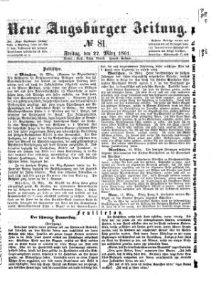 Neue Augsburger Zeitung Freitag 22. März 1861