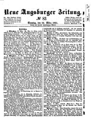 Neue Augsburger Zeitung Sonntag 24. März 1861