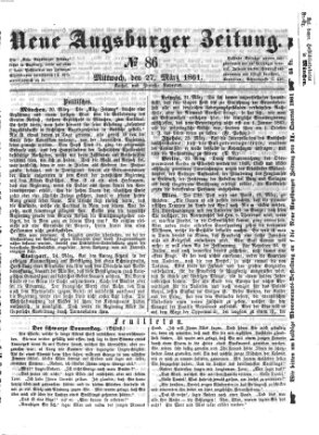 Neue Augsburger Zeitung Mittwoch 27. März 1861