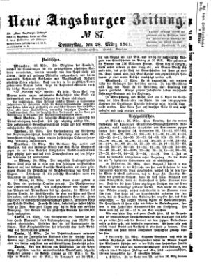 Neue Augsburger Zeitung Donnerstag 28. März 1861