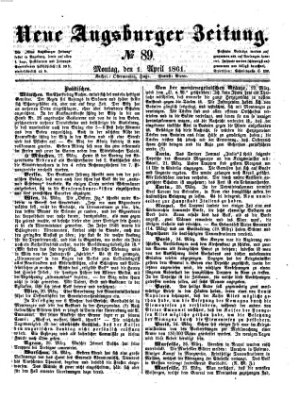 Neue Augsburger Zeitung Montag 1. April 1861