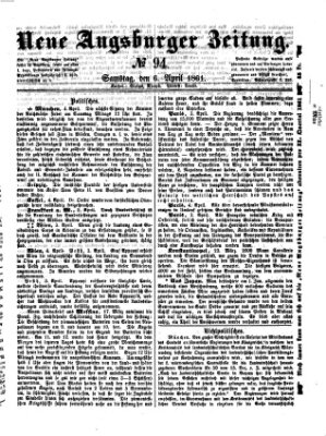 Neue Augsburger Zeitung Samstag 6. April 1861