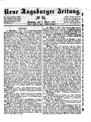 Neue Augsburger Zeitung Sonntag 7. April 1861