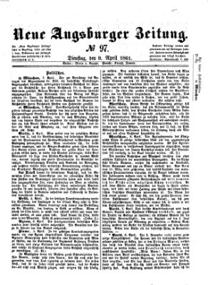 Neue Augsburger Zeitung Dienstag 9. April 1861