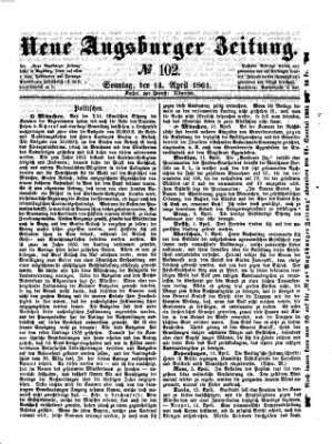 Neue Augsburger Zeitung Sonntag 14. April 1861