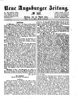 Neue Augsburger Zeitung Freitag 19. April 1861