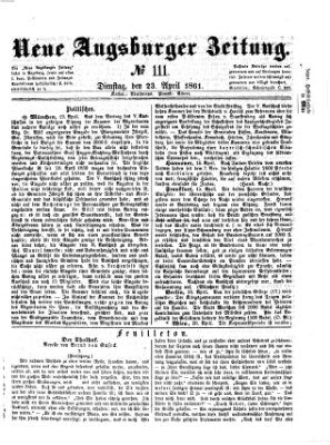 Neue Augsburger Zeitung Dienstag 23. April 1861