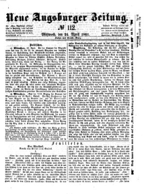 Neue Augsburger Zeitung Mittwoch 24. April 1861