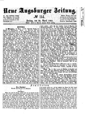 Neue Augsburger Zeitung Freitag 26. April 1861