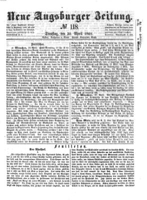 Neue Augsburger Zeitung Dienstag 30. April 1861