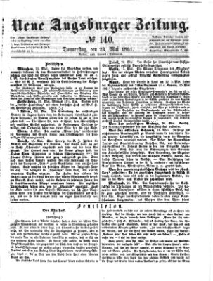 Neue Augsburger Zeitung Donnerstag 23. Mai 1861