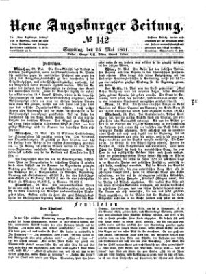 Neue Augsburger Zeitung Samstag 25. Mai 1861