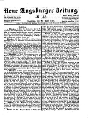 Neue Augsburger Zeitung Sonntag 26. Mai 1861