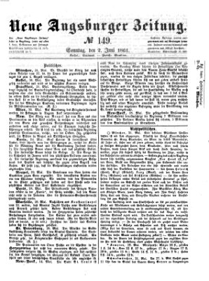 Neue Augsburger Zeitung Sonntag 2. Juni 1861