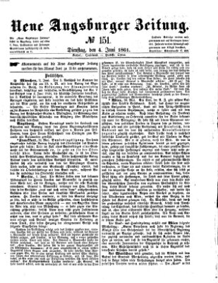 Neue Augsburger Zeitung Dienstag 4. Juni 1861