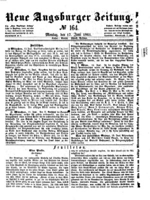 Neue Augsburger Zeitung Montag 17. Juni 1861