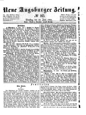 Neue Augsburger Zeitung Dienstag 18. Juni 1861