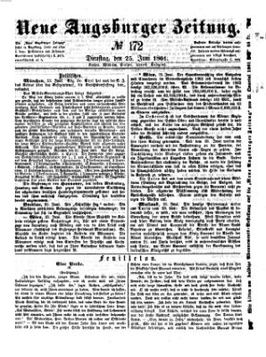 Neue Augsburger Zeitung Dienstag 25. Juni 1861